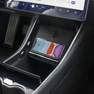 【LZ】♙  15W Wireless Charging for Tesla Model 3 Fast Charging Wireless Charger Super Fastcharge Car Phone Pad Smartphone with USB