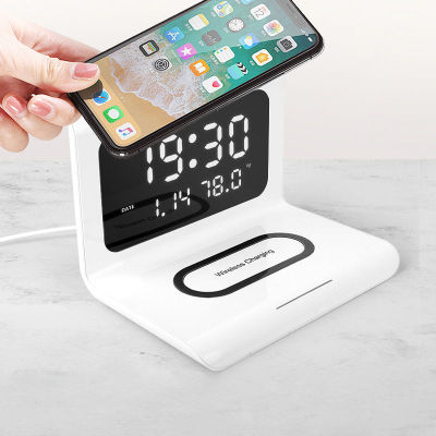 Alarm Clock with Wireless Charging Function Bedside Alarm Clock Compatible Bedside Alarm Clock Clocks Wall Home Decor