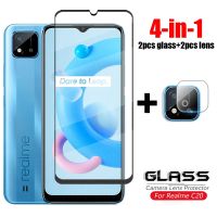 (Bishop Belle)แก้ว Realme C20 C25 C21Y Full Cover กระจกนิรภัยสำหรับ Oppo Realme C11 C15 C3 C21 C12 7 5 6 XT X2 Pro ป้องกันหน้าจอ