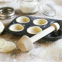 【hot】 Egg Tart Tamper Sided Wood Pastry Pusher Baking Shaping Gadgets ！