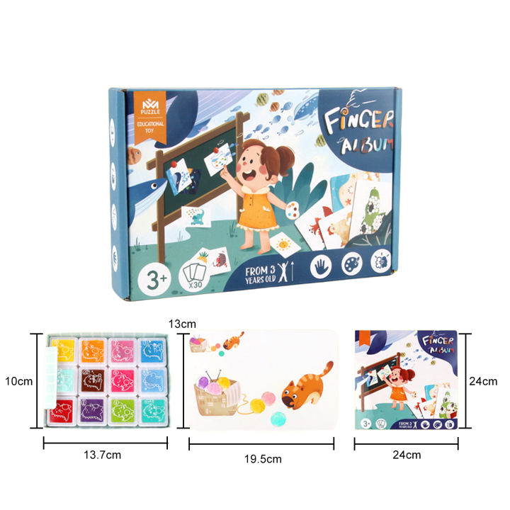 ของเล่นระบายสีหนังสือภาพวาดด้วยนิ้วมือสำหรับเด็กอุปกรณ์ศิลปะระบายสีทำมือแบบทำมือสำหรับเด็ก