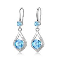 2022 Newest Sterling Silver Earrings For Ladies Mid-Length Crystal Temperament Earrings Earhook Hypoallergenic Earbuds Silver Earrings