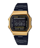 CASIO DATA BANK DIGITAL สี GOLD BLACK รุ่น A168WEGB-1B