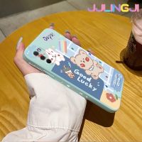 Jjlingji เคส A03ปลอกสำหรับ Samsung A03s หมีนำโชคเคสแบบบางสวยงามป้องกันขอบสี่เหลี่ยมเคสโทรศัพท์นิ่มเคสปลอกซิลิโคนกันกระแทก