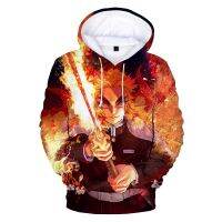 Sudaderas con capucha de Demon Slayer para hombres y mujeres, jerséis de Anime con estampado 3D, sudadera con capucha de Kimetsu No Yaiba, Tops casuales para niños, moda de otoño