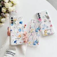 ?ดอกไม้ผีเสื้อเคสทรานสเฟอร์สำหรับ Samsung Galaxy S23 S22อัลตร้าโน้ต20 S21บวก S20 A54 FE A14ฝาหลังนิ่มกันกระแทก