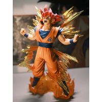 โมเดลฟิกเกอร์ Dragon-Ball Burst War SuperSaiyan God Red-haired Goku ขนาด 25 ซม.