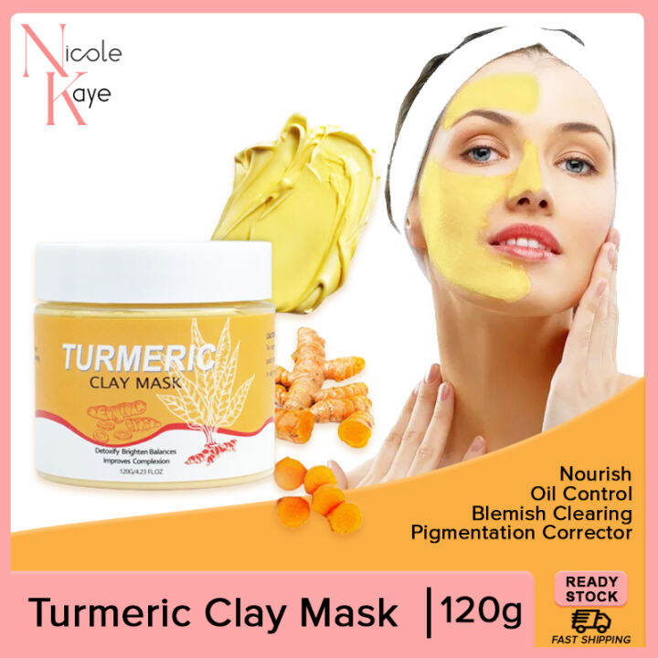 Turmeric Clay Mask 120g Pigmentation Corrector Oil Control Face Mask ...