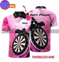 Xzx180305 Personalized Name Darts 3D Printed Summer Polo POLO shirt Unisex Darts Athlete Team POLO POLO shirt polo POL-78 (Private Chat Free Name&amp;Logo Change)