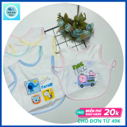 Yếm ăn dặm cotton 2 lớp dạng áo JOU cho bé 12-24M Chất vải cotton 100% mềm