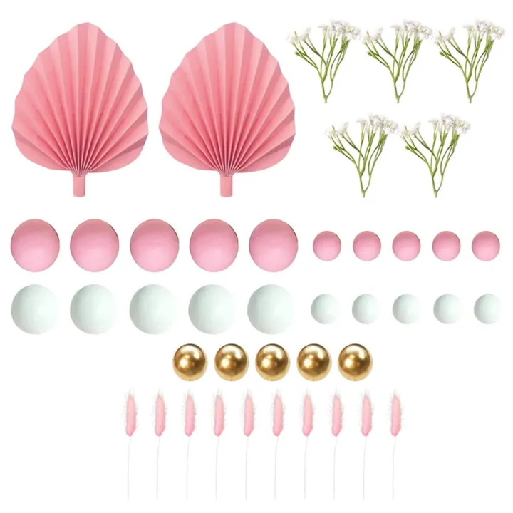 leaf-shaped-cake-decorations-party-supplies-for-celebrations-multifunctional-cupcake-ornaments-wedding-cake-topper-set-artificial-flower-cake-toppers