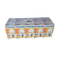 Philips หลอดไส้ 100 w ขั้วเกลียว E 27 แบบใส หลอดให้ความร้อน(แพ็ค 10 ดวง)