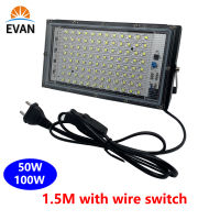 50W 100W LED Floodlight with EU Plug 220V outdoor Spotlight IP65 Waterproof Street Wall Lamp Landscape Garden Square Floodlights