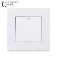 ►❈❆  COSWALL Simple Style PC Panel 1 Gang 1 Way On / Off Light Switch Wall Rocker Switch White Black Grey Gold Color AC 90-250V 16A