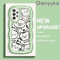 Chenyyka เคสปลอกสำหรับ Samsung กาแลคซี A52s 5G A52 4G A52 5G เคสลายการ์ตูนแมวน่ารักเป็นคลื่นเคสนิ่มป้องกันเลนส์กล้องเคสโทรศัพท์โปร่งใสเคสซิลิโคนใสสีสันสดใส