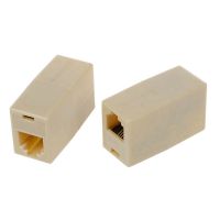 15 Pcs Beige Plastic RJ11 6P4C Female/Female Telephone Cable Inline Connector