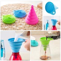 Small Silicone Collapsible Foldable Silicon Kitchen Funnel Hopper Oil Tool