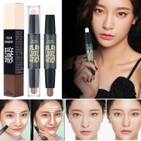 ปากกาเน้นข้อความเงาแท่งคู่หัวบรอนเซอร์สมูทคอนทัวร์Highlighter Shadow Sticks Double Head Bronzer Smooth Contour Cream