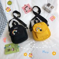 [Baozhihui]Petit Sac En Toile Pour Femmes Sacoche Version Coréenne Petit Sac Carré Décontracté À Bandoulière Pour Enfants