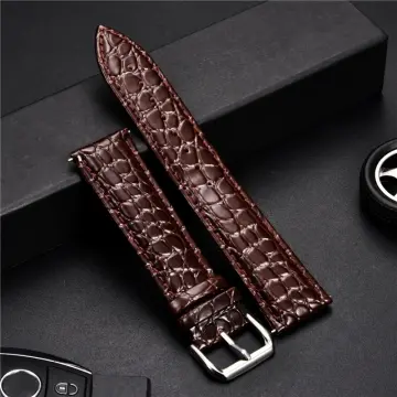 18mm/16mm Genuine Dark Red Alligator Crocodile Leather Watch Strap