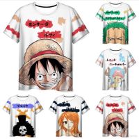 XL ONE PIECE Tshirt Short Sleeve Unisex Tops Manga Casual Loose Fashion Tee Luffy Zoro Shirt Plus Size LX