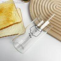 ❣☒ ivhefd Yomdid copo de vidro dos desenhos animados café suco leite transparente chá água com palha cozinha drinkware durável