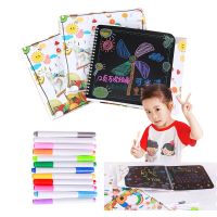 12P Drawing Board Kids Magic Blackboard Erasable Water Chalk   Portable Cartoon Painting Coloring Books with  Pens Drawing Toys