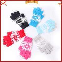 PEANSEA High Quality Gifts Soft Men Women Warm Winter Touch Screen Gloves Knitted Snowflake