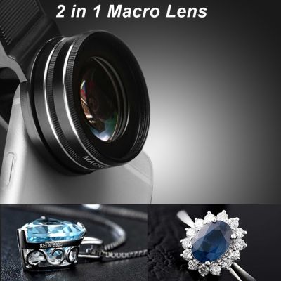 37mm 15X Macro Lens 30X 4K HD Professional Photography Phone Camera Lens for Eyelashes Diamond Jewelry Macro Smartphone Lens