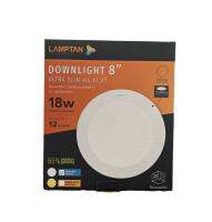 ส่งฟรี Lamptan รุ่น Ultra Slim Alu. Flat 18W โคมดาวน์ไลท์หน้ากลม 8"  แสงขาว DOWNLIGHT