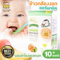 Xongdur baby Organic ซองเดอร์ ข้าวกล้องงอกออร์แกนิค ผสมผักโขมและแครอท 80 กรัม 5 ซอง อาหารเด็ก สำหรับเด็ก 10 เดือนขึ้นไป BABY TATTOO