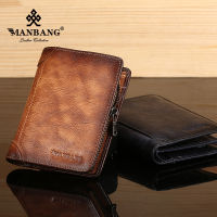 ManBang 2021 HOT Genuine Cowhide Leather Men Wallet Short Coin Purse Small Vintage Wallets nd High Quality Designer