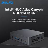 2023 Mini PC มินิพีซี NUC11ATKC4 Intel Celeron N5105 8GB 500GB SSD Wireless-AC 9462 BT5.1 Quad-core 4 Threads 4K Dual HDMI Output Gigabit Internet Desktop Mini Computer NUC Atlas Canyon(Pre-activated Win11 Pro)