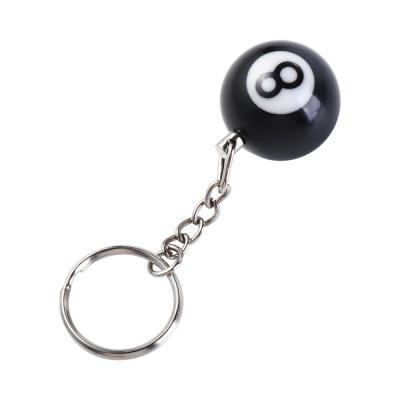 REGANZS พวงกุญแจรูปลูกบอลเรซินสนุ๊กเกอร์ NO.8บอล25มม. พวงกุญแจกุญแจพวงกุญแจบิลเลียด Lucky สีดำ8