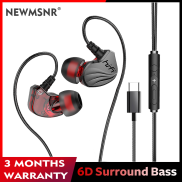Newmsnr S2000 TYPE-C6D Surround Sound Bass Earphones IPX5 Waterproof Sweat