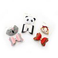 Cute Plush Doll Girl Sets Hair Clips Bows Children Headwear Hairpins For Kids Daily kawaii Accessories Koala Panda Barrettes