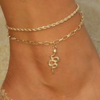 【CW】♧✐✱  Chain Snake Pendant Anklets Beach Fashion Exquisite Animals Foot Ornaments Weding