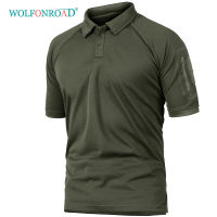 WOLFONROAD Breathable Quick Dry Outdoor Hiking Camping Golf Tennis Tee Shirts Mens Tactical Safari T-Shirts Jersey Shirt Tops