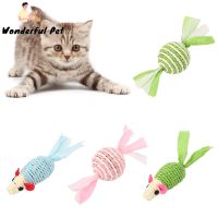 สัตว์เลี้ยงที่ยอดเยี่ยม®Pet Cat Kitten Mouse Rattle Toy Bite Chew Catch Clean Teeth Interactive Gift