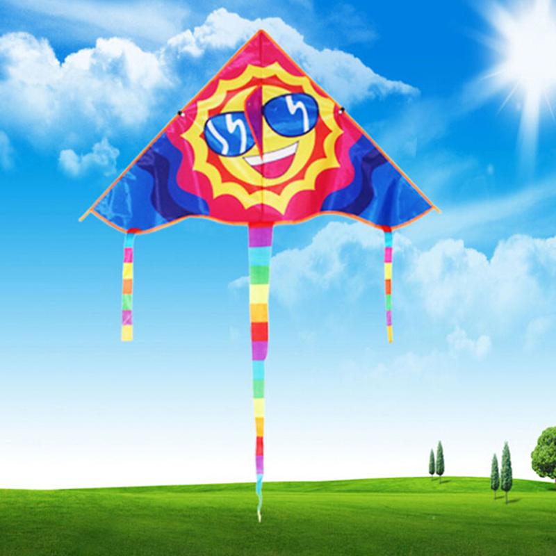 1Set 80*45cm Smiling face kite outdoor sports flying kites with 50m handle l  KY 