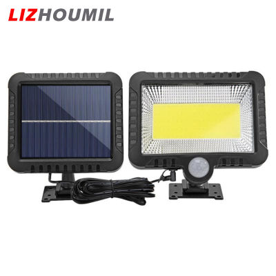 LIZHOUMIL 56led โคมไฟติดผนังโซลาร์แบบแยก3โหมดเซ็นเซอร์ตรวจจับการเคลื่อนไหวหลอดไฟถนนสำหรับเส้นทางลานสวนโรงรถ