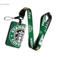 CRDITE สำหรับผู้หญิงนักเรียนหญิงบัตรพนักงานกาแฟ Starbucks เครดิตไอดีการ์ดปกการ์ดโพลีเอสเตอร์ที่ต้องพร้อมสายคล้องการ์ดที่คลุมเก็บรักษาของการเข้าถึงบัตรกรณีการ์ดควบคุมผู้ถือบัตรการ์ตูน