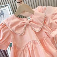 【Ready】? Childrens rent-ild ms dress 23 summer new and medium-sized rls an versn of pearl pure prcess