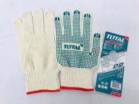 TOTAL ?? ถุงมือผ้า TSP11102 คอตตอน กันลื่น 6 ขีด ( Knitted &amp; PVC dots Gloves ) ถุงมือ