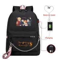 Mochila Haikyuu อะนิเมะกระเป๋าเป้สะพายหลังสำหรับโรงเรียนหญิงวอลเลย์บอลวัยรุ่น USB เป้นักเรียนโรงเรียนถุงสบายๆบุรุษเดินทาง B Agpack