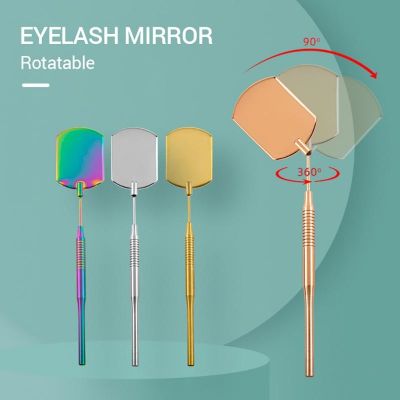 【LZ】❖  Espelho de aço inoxidável para cílios ferramenta de beleza em forma de lua coração leque para inspeção venda por atacado