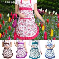 ✶ Woman Bowknot Flower Pattern Apron Adult Bibs Home Cooking Baking Coffee Shop Cleaning Sleeveles Aprons Kitchen Accessories