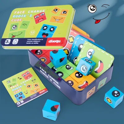 พร้อมส่ง Puzzle Game เกมส์ลูกบาศก์สลับหน้า Preschool Puzzle Game （1 to 4 players）