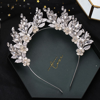 FORSEVEN Crystal Bride Hair Accessories Handmade Rhinestone Flower Hairband Women Headband Silver Color Headpeice Headdress JL