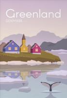 Retro Greenland,ภาพพิมพ์ศิลปะเดินทางเดนมาร์กโปสเตอร์ผ้าไหมของตกแต่งผนังบ้าน0726